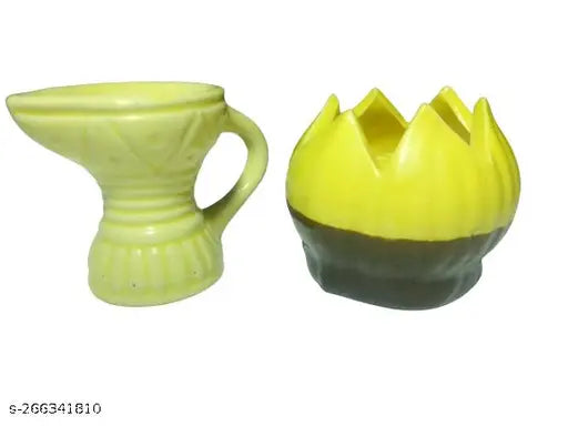 Ceramic Hindu-inspired Dhoop Batti Stand (55cm) and Agarbatti Holder (2.5x2.5x2.5 inches) for Puja, temple, or home decor. Perfect for Diwali gifts, ceremonies, or home décor. Made in India