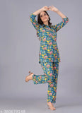 Cotton co-ord set, three-quarter sleeve nightsuit for women, comfortable sleepwear, Indian-origin printed nightsuit