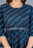 Rayon three-quarter sleeve printed combo dress for M-XXXL, ideal for festive occasions