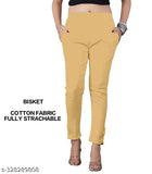 Yellow cotton elastic waist trousers pack of 2