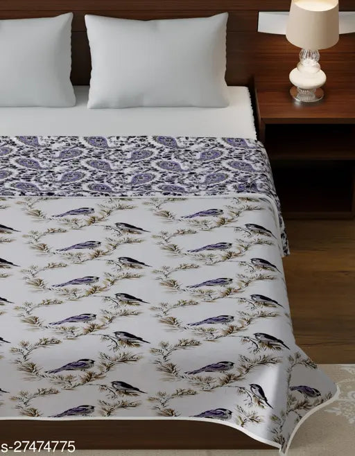 Pure cotton reversible dohar, 90x100 inches, animal print, premium quality for cozy comfort and elegant room decor