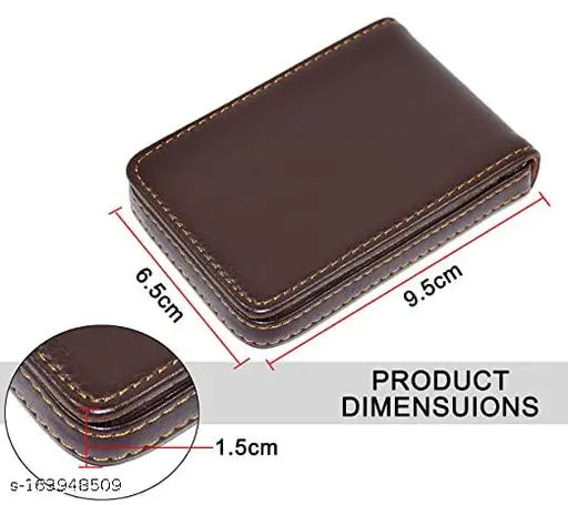 PU business card holder, holds up to 15 cards, sleek and stylish design, perfect for men and women