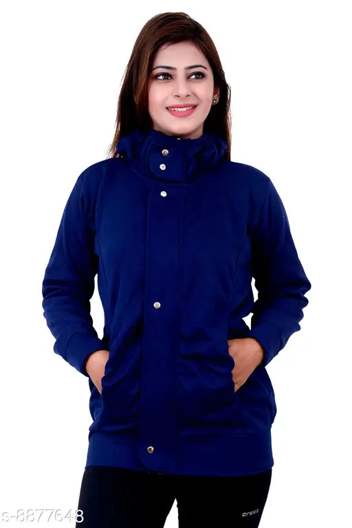 Trendy cotton waistcoat for women, solid pattern long-sleeved jacket, size XXL from India