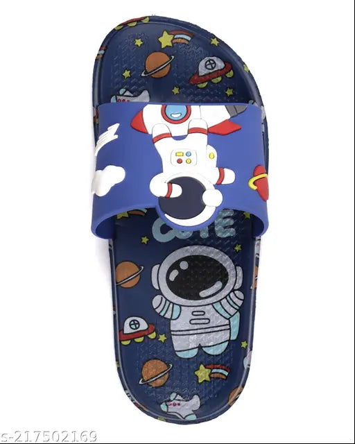 Blue EVA slip-on flip flops for kids, comfortable footwear for everyday play