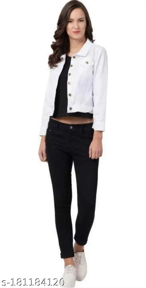 Solid women's jacket, full sleeve, made in India. Size S (34in bust, 30in waist, 21in length)