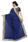 Vichitra silk saree and Banarasi blouse set, intricately embroidered Indian bridal wear