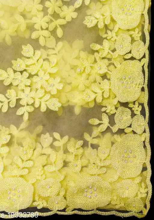 New Bollywood-inspired net embroidered Chikankari saree with Aari work, Indian-made free size