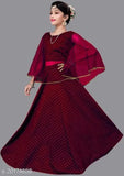 Princess stylish linen-taffeta silk printed lehenga choli set, sleeveless for kids aged 4-9 years, Indian origin