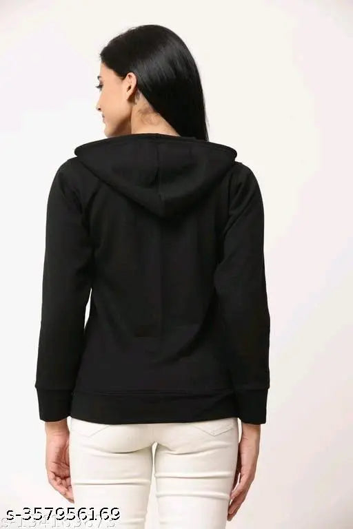 Comfy fleece sweatshirt for women, solid design in multiple sizes (M-XXL), Indian origin