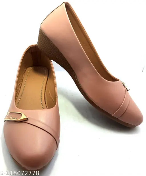 Synthetic Leather Peach Shooting Star fashion shoes for women, comfortable and trendy party wear