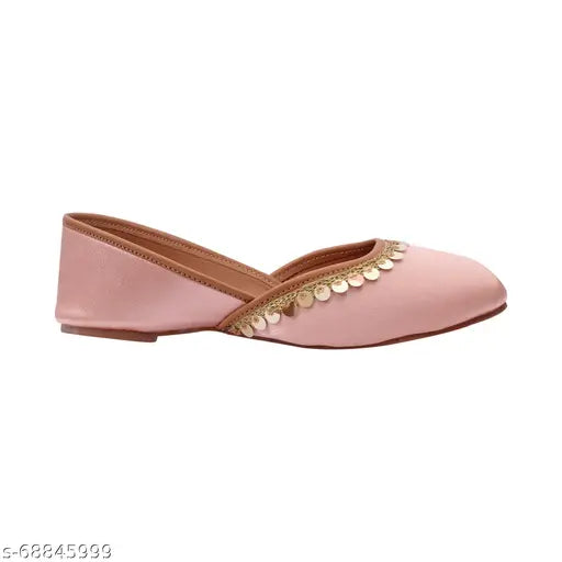 Embellished synthetic ballerina flats with slip-on design, featuring lasting comfort and premium quality Lycra & patent leather. Ind-3, Ind-4, Ind-5, Ind-8 sizes available for various formal, casual, party, ethnic, or wedding wear
