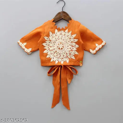 Taffeta silk embroidered girls lehanga cholis, vibrant Indian cultural heritage