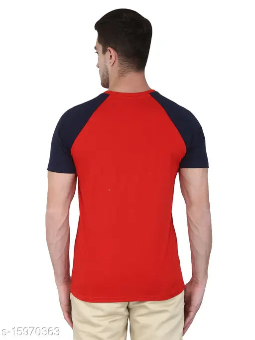 Solid cotton blend men's round neck T-shirt, GENTINO brand, short sleeves