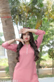 Rayon kurta Plazzo set, solid-colored with three-quarter sleeves, Indian traditional clothing for women