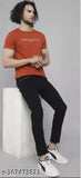 Solid black denim jeans with red pocket detail by DAKWINS - versatile, durable, and comfortable men's casual wear