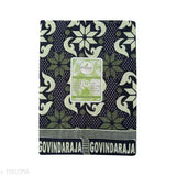 Feather Green cotton blanket - single piece, soft & durable, free size (90x60in), made in India