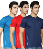 Lycra blend men's t-shirts (pack of 3) - solid, short-sleeved, Indian-made apparel