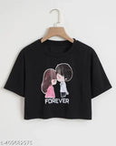 Black Forever 99 cotton blend short sleeves printed net t-shirt, size S (bust size 33in), from India