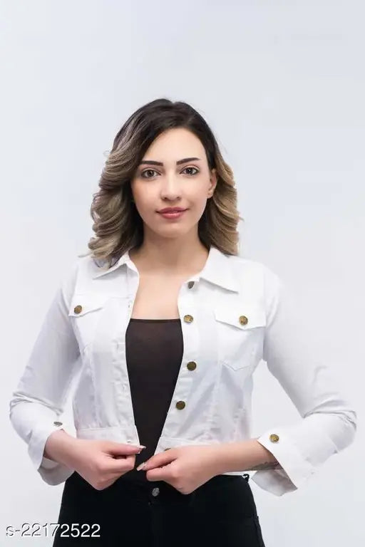 Denim Alisha Ensemble Women's Jacket - Solid, trendy ethnic jacket by S.A.F Creation, ideal for casual and party wear. Made in India