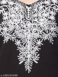 Woolen winter kurtis with floral embroidery