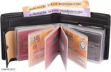 Faux leather men's pocket wallet, modern & fancy, features 2 compartments, 3 card slots, 2 hidden slots, solid design, free size (11cm x 10cm), made in India