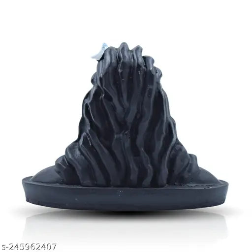 Black polyresin Adi Shankara statue for car dashboards or home/office decor, featuring Adiyogi figure with dimensions: 6.5" x 4.4" x 5". Ideal gift for various occasions