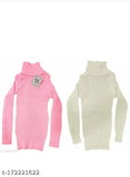 Wool high neck kids sweater for winter, perfect for girls aged 0-8 years, made in India