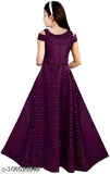 Sleeveless polycotton ethnic gown, perfect for girls aged 6-15 years, Indian woven design
