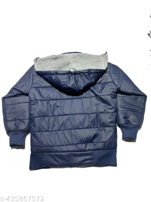 Navy blue puffer jacket, zip closure