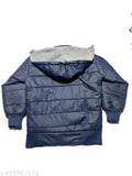Navy blue puffer jacket, zip closure