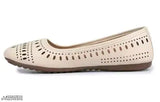 Synthetic leather ballet flats, solid design in various sizes (IND-5, IND-6, IND-7, IND-8, IND-9), handcrafted from India