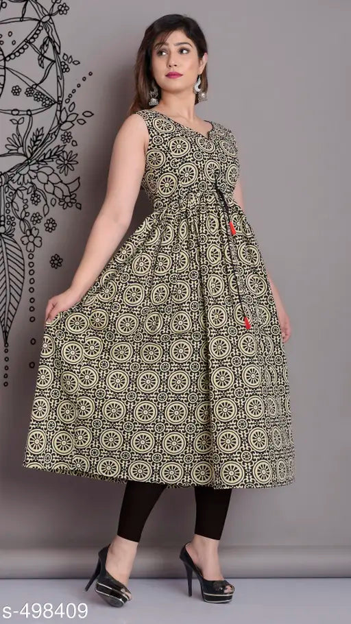 Contemporary casual cotton kameez with flared sleeves
