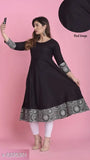 Divena women's rayon flared kurti, ethnic motif print
