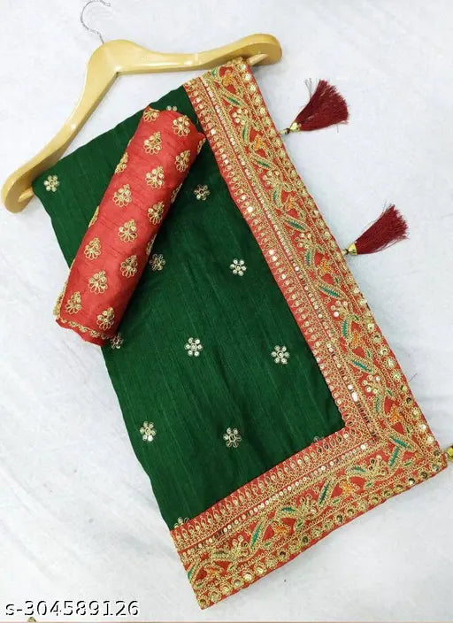 Vichitra Silk saree, embroidered codding sequence work, Bollywood-inspired design for women's latest collection, soft and graceful, Indian fabric