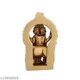 Brass Dattatreya Swami statue, Lord Datta Trimurti, exquisite golden finish, spiritual home decor
