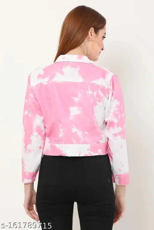 Trendy cotton-blend printed net waistcoat for women's partywear, long sleeves, size S-XL