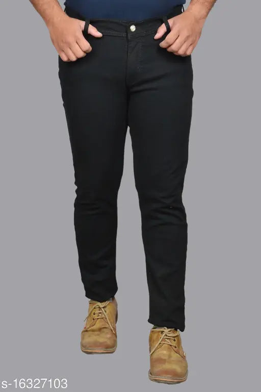 Denim men's jeans, modern style, solid navy blue, size 30/40 inch