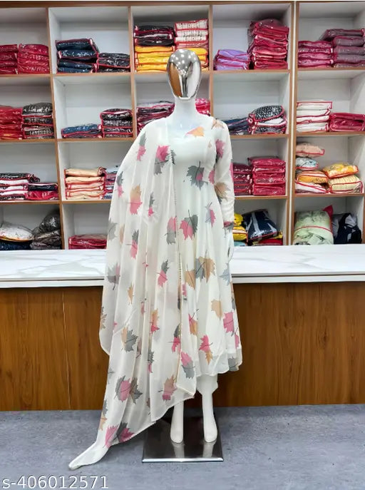 Modern PANPATA White [no bottom wear] || traditional dress for women || gown | gown partywear | gown for women |