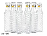 Plastic food-grade fridge square water bottle set (6 pieces, 1L, assorted), sleek and leakproof with matte finish
