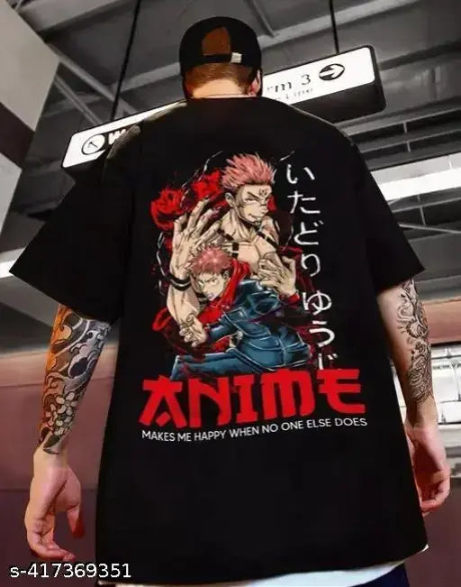 Mens oversized cotton blend t-shirt with short sleeves, printed design, available in S, M, L, XL, XXL