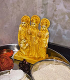 Shree Ram darbar resin statue set of 3 figures, gold color