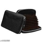 Leather 9-slot vertical wallet for men/women, stores cards & coins, light brown (11.5 x 1.75 x 8 cm)