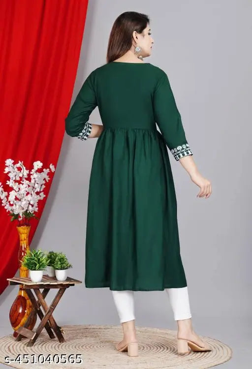 Rayon embroidered Anarkali kurta by ALI AMAN, single-tone gathering design for traditional events, suitable for sizes S to XXXL, origin India
