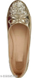 Golden canvas ballerinas by Laxmi Trace for women