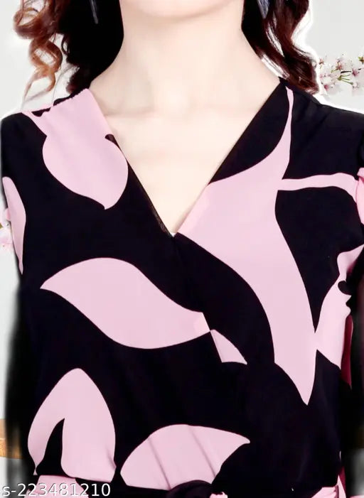 Georgette print jumpsuit for women, long-sleeved and stylish, size XS to XXL, made in India