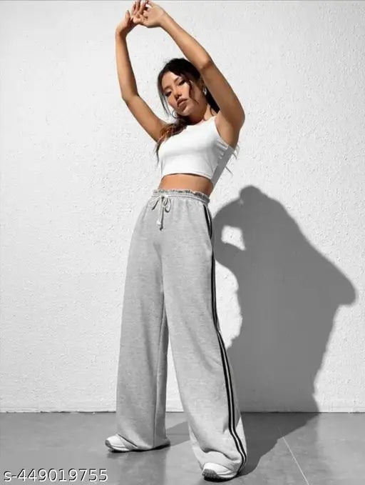 Solid white cropped jogger with drawstring waistband