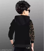 Kids Boys cotton hoodie T-shirt, long sleeves with printed design, sizes range from 4-5 years to 15-16 years, India origin