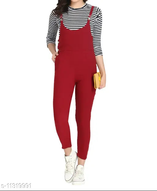 Striped cotton blend sleeveless jumpsuit for women, India-made fashion item