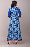 Blue and white printed cotton kurta