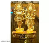 Metal Ganesha Laxmi idol for Car Dashboard & Home Decor, 10cm height, 7cm breadth, Indian art statues